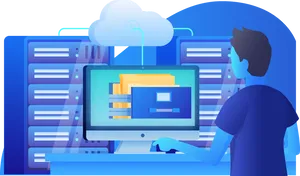 Cloud Data Management Illustration PNG
