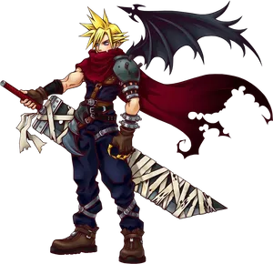 Cloud_ Strife_with_ Buster_ Sword PNG Image