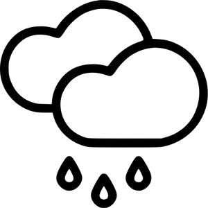 Cloudsand Raindrops Outline PNG Image