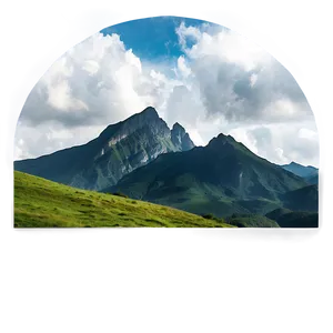 Cloudy Mountain Landscape Png Dxe43 PNG Image