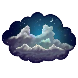 Cloudy Night Sky Png Wcy32 PNG Image