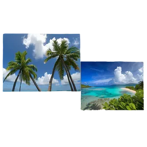 Cloudy Tropical Paradise Png Tpk37 PNG Image