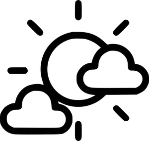 Cloudy_ Weather_ Line_ Art PNG Image