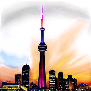 Cn Tower Sunset View Png Mis PNG Image