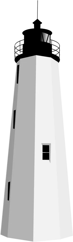 Coastal Beacon Lighthouse Vector PNG Image