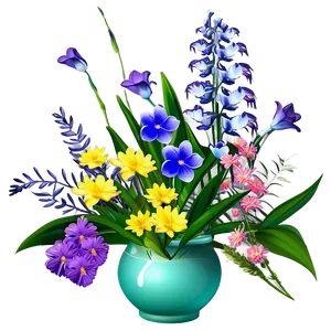 Coastal Wildflowers Scene PNG Ags PNG