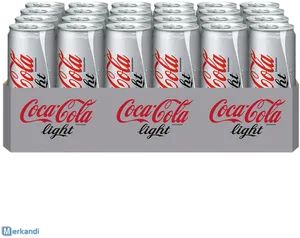 Coca Cola Light Cans Packaging PNG Image