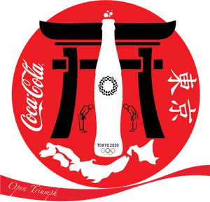 Coca Cola Tokyo2020 Olympics Promotional Artwork PNG Image