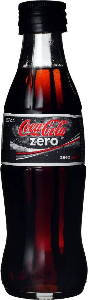 Coca Cola Zero Bottle Black Background PNG Image