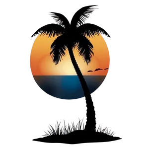 Coconut Tree Sunset Silhouette Png Gik PNG Image