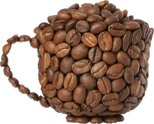 Coffee Bean Cup Design PNG Image