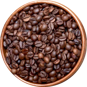 Coffee Beansin Wooden Bowl PNG Image