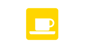 Coffee Cup Icon Yellow Background PNG