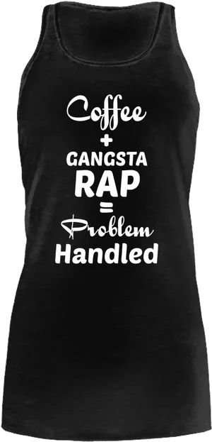 Coffee Gangsta Rap Tank Top PNG Image