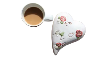 Coffee Love Heart Plate PNG Image