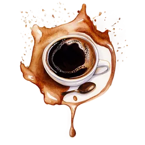 Coffee Splash Watercolor Png Arc30 PNG Image