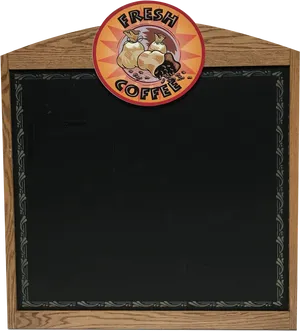 Coffee Themed Chalkboard Sign PNG Image