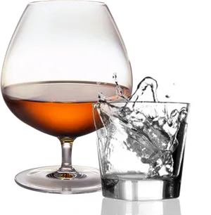 Cognacand Vodka Glasses PNG