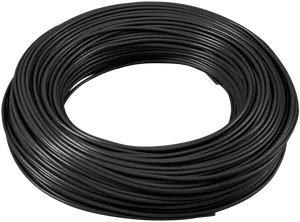 Coiled Black Electrical Wire PNG Image