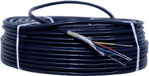 Coiled Electrical Cable Bundle PNG Image