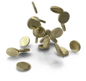 Coins_in_ Midair_ Fall PNG Image