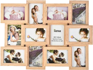 Collageof Memories Wooden Frames PNG Image