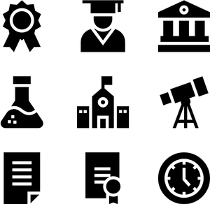 College Icon Set PNG
