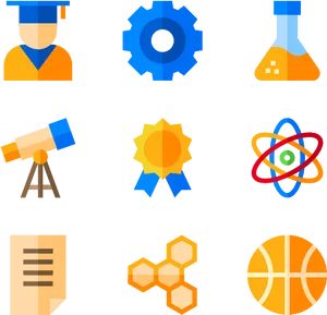 College Icons Set PNG