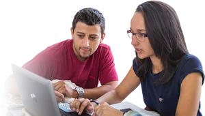 College Students Studying Together.png PNG Image