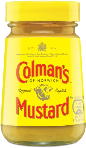 Colmans Original English Mustard Jar PNG Image