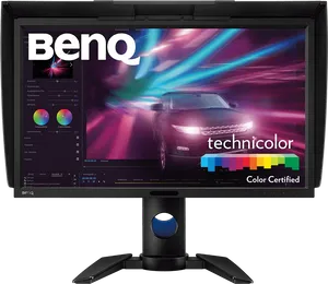 Color Certified Monitor Ben Q Display PNG Image