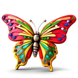 Colorful 3d Butterfly Artwork Png Ebr PNG Image