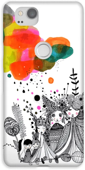 Colorful_ Abstract_ Artwork_ Phone_ Case PNG Image