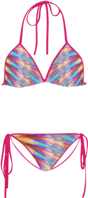 Colorful Abstract Bikini Design PNG Image