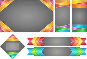 Colorful Abstract Borders Collection PNG Image