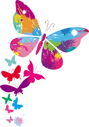 Colorful_ Abstract_ Butterflies_ Artwork PNG Image