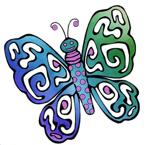 Colorful Abstract Butterfly Art PNG Image