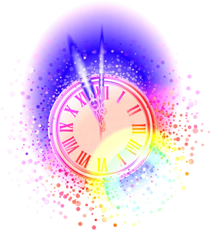 Colorful Abstract Clock Bubble PNG Image