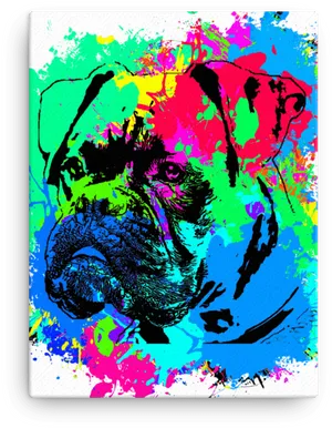 Colorful Abstract Dog Art PNG Image