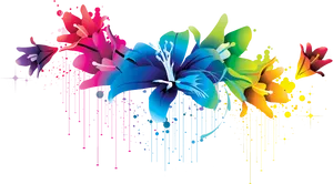 Colorful Abstract Floral Design PNG Image