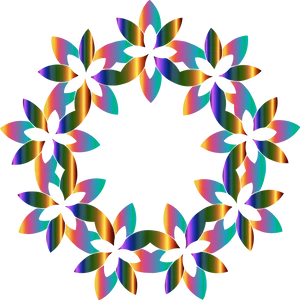 Colorful Abstract Floral Wreath