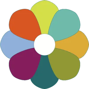 Colorful Abstract Flower Graphic PNG Image