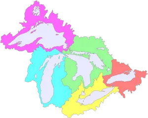 Colorful_ Abstract_ Lake_ Map PNG Image