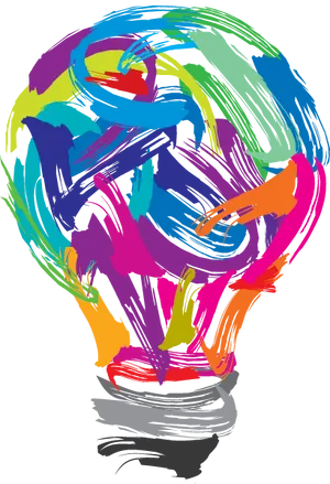 Colorful Abstract Lightbulb Illustration PNG Image