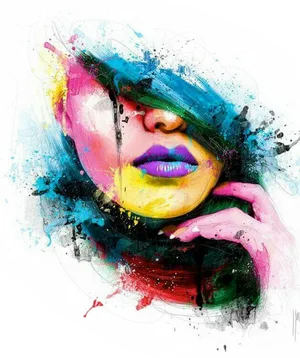 Colorful Abstract Portrait PNG Image