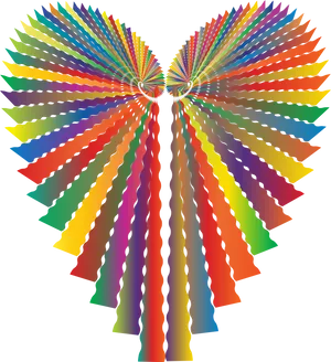 Colorful_ Abstract_ Radiating_ Ribbons PNG Image