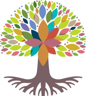 Colorful Abstract Tree Graphic PNG Image