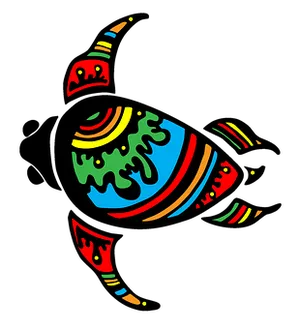 Colorful Abstract Turtle Art PNG Image