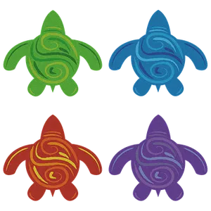 Colorful Abstract Turtle Illustrations PNG Image