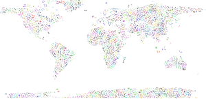 Colorful Abstract World Map PNG Image